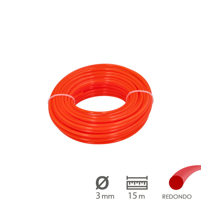 WOLFPACK LINEA PROFESIONAL Fil de Nylon Rond 3,0 mm (Rouleau 15 m)
