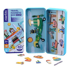 MIEREDU Puzzle Magnétique Mes Voyages Avions Me0881 - 2 Scènes, 30+ Pièces, Jeu Éducatif pour Enfants dès 3 Ans (Multi-Langues)
