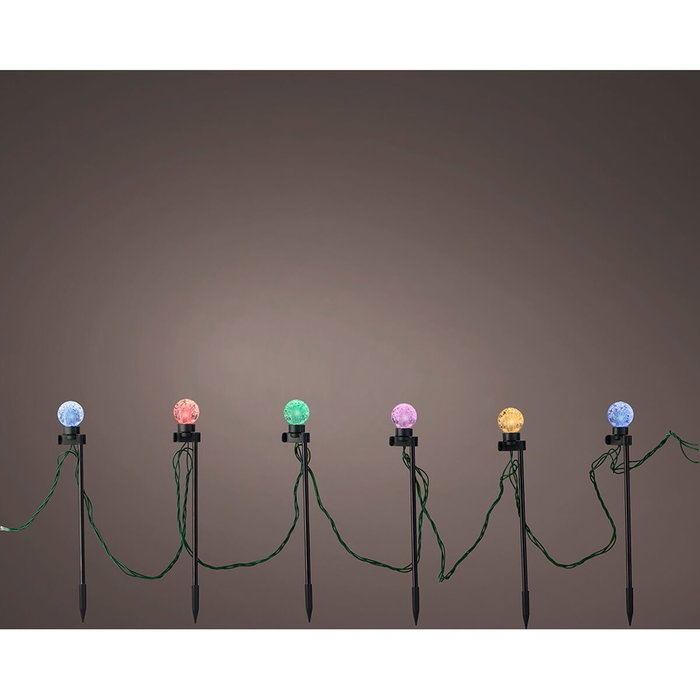 Set de piquets LED de jardin Lumineo Multicouleur 6 W Vert tendre 20 Unités
