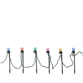 Lumineo Guirlande de micro-LEDs Fiesta, 20 lumières avec piquets, multicolore/blanc chaud