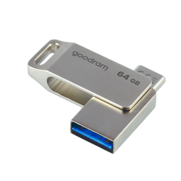 Goodram ODA3 Clé USB 3.2 64 Go Double Interface USB-A USB-C Argent