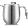 Bodum Cafetière à piston COLUMBIA, double paroi inox 0.5 L (4 tasses) - Rétention de chaleur 2h, filtration complète, lave-vaisselle