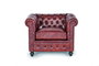 Giner y Colomer Canapé Chesterfield en Cuir Naturel Marron Vieilli, Dimensions 72x96x85 cm, Assise 54x54 cm