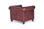 Giner y Colomer Canapé Chesterfield en Cuir Naturel Marron Vieilli, Dimensions 72x96x85 cm, Assise 54x54 cm