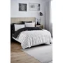 Parure de lit King-Size 220x240 cm - 1 Housse de couette et 2 Taies d'oreiller 60x60 cm - 65% Coton, 35% Polyester - Noir