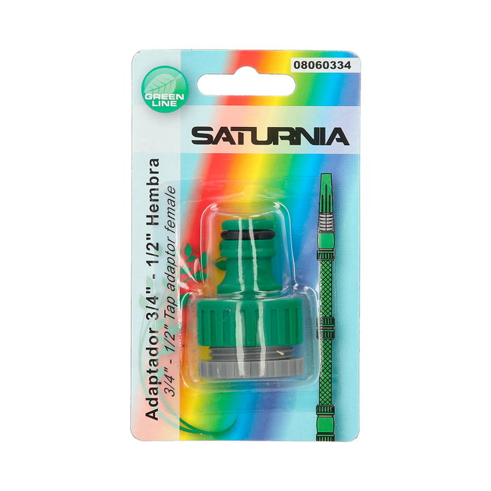 SATURNIA Raccord tuyau plastique 3/4 - 1/2'' femelle blister SATURNIA Raccord tuyau plastique 3/4 - 1/2'' femelle blister