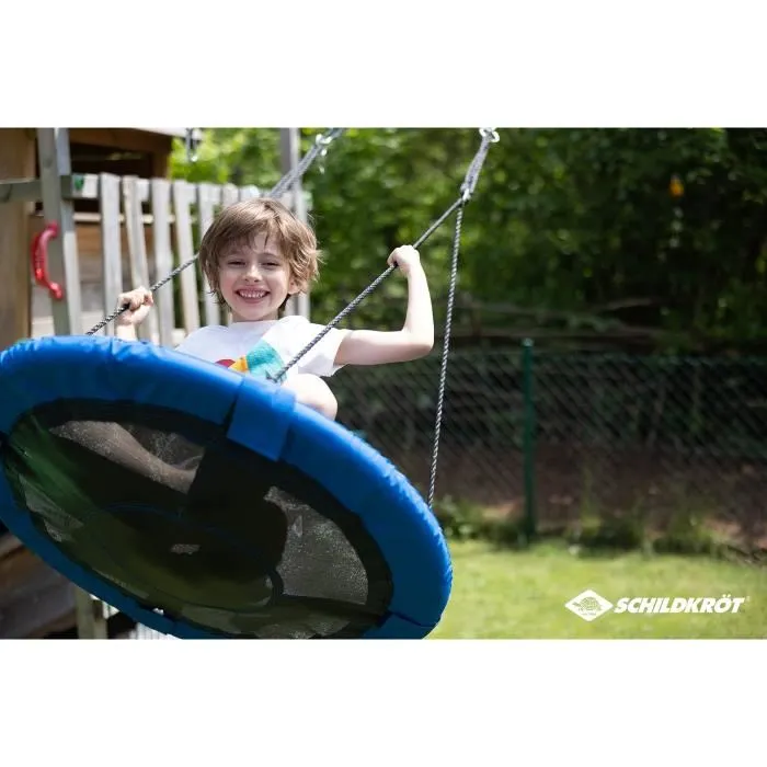 Schildkröt Balançoire Nid d'oiseau 90 cm - Diamètre 90 cm, polypropylène, tubes acier, câbles PE réglables pour plusieurs enfants