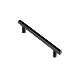 Rei Poignée de meuble type poignée de porte 891h noir mat, 128 mm, lot de 4 pièces