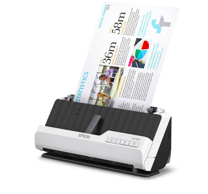 Epson DS-C330 Scanner de Bureau A4 30 ppm Alimentation Automatique de Documents (ADF) Double Face 600 x 600 DPI Noir Epson DS-C330 Scanner de Bureau A4 30 ppm Alimentation Automatique de Documents (ADF) Double Face 600 x 600 DPI Noir