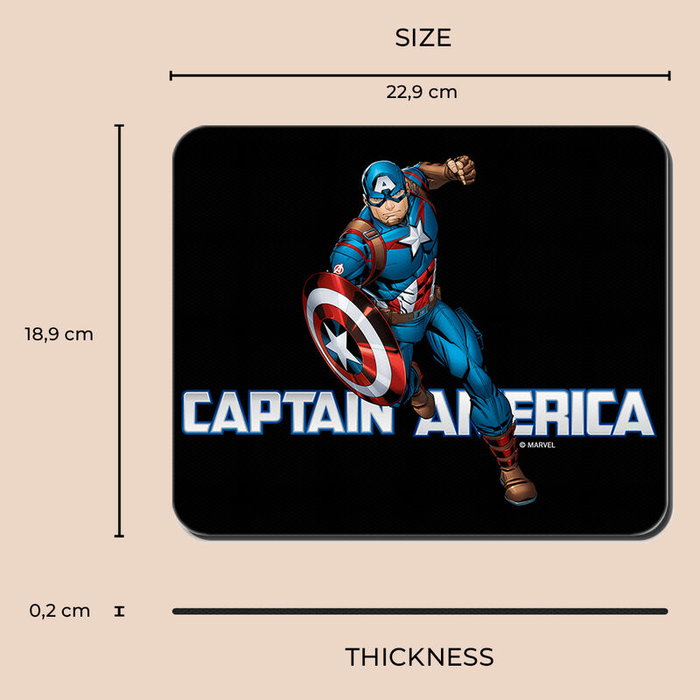 ERT GROUP Tapis de souris gamer Marvel Captain America avec surface anti-dérapante, 22x18 cm