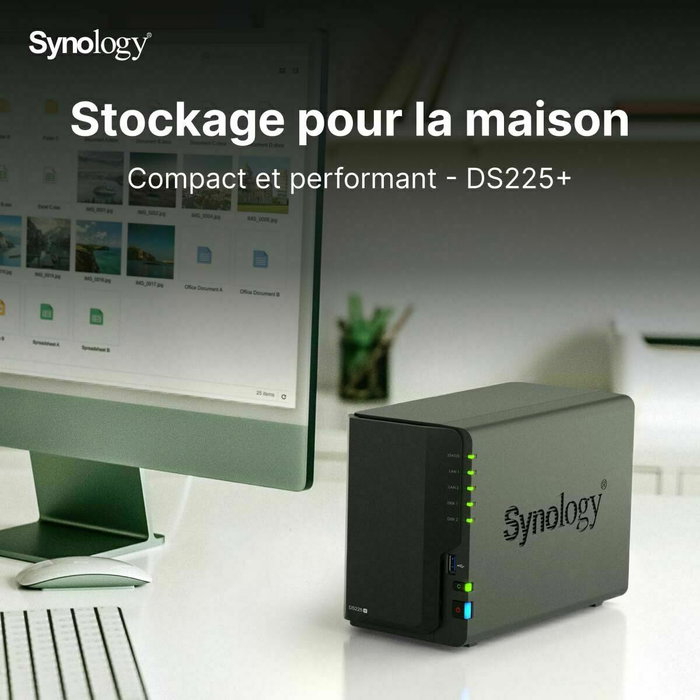 Stockage en Réseau NAS Synology DS225+ Noir Intel Celeron J4125