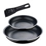 Bergner Click & Cook Set 2 Poêles Antiadhésives Ø20 + Ø26 cm Induction Poignée Amovible Bg-31605-Bk