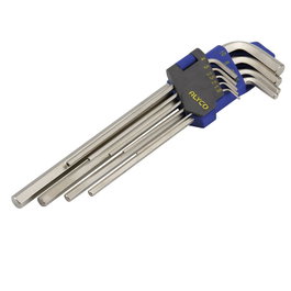 DUVER Jeu de clés Allen droites longues 1,5-10 mm (9 pièces)