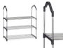 Kipit Porte-Chaussures 3 Niveaux 4 Barres Étagères Métal Noir 14x60x38 cm (Set de 6)