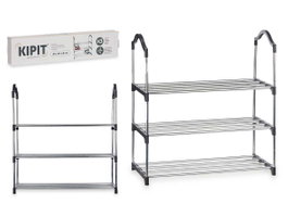 KIPIT Range-chaussures 3 hauteurs 4 barres Noir
