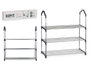 Kipit Porte-Chaussures 3 Niveaux 4 Barres Étagères Métal Noir 14x60x38 cm (Set de 6)