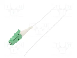 QOLTEC Pigtail en fibre optique LC/APC 3m 9/125µm SMF G652D blanc/vert