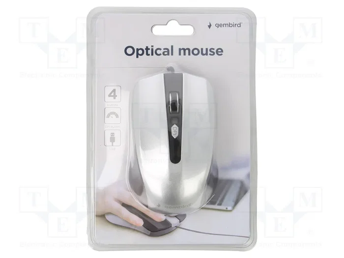 GEMBIRD Souris optique MUS-4B-01-BS noir et argent GEMBIRD Souris optique MUS-4B-01-BS noir et argent
