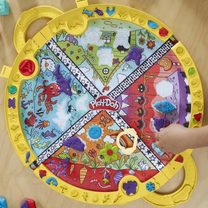 Play-Doh Coffret de Voyage avec 19 Accessoires et Tapis de Jeu Play-Doh Coffret de Voyage avec 19 Accessoires et Tapis de Jeu