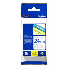 Brother TZe-253 Ruban Laminé 24 mm Bleu sur Blanc