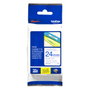 Brother TZe-253 Ruban Laminé 24 mm Bleu sur Blanc