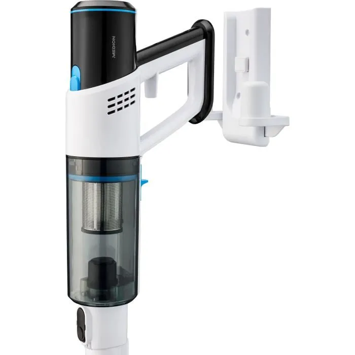 Medion Aspirateur Balai sans Fil P250 - Léger 2.1 kg, Batterie 2200 mAh Autonomie 55 min, 3 Modes, Bac 400 ml