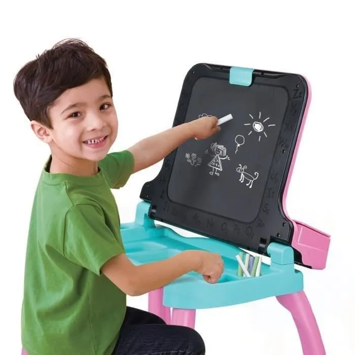 Vtech MagiBureau interactif et musical 6 en 1 - Rose - Pour 3-7 ans - 5 fiches éducatives - Jeu en français