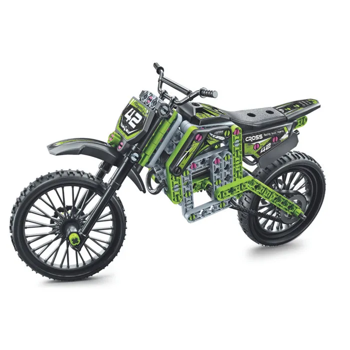 Clementoni - Jeu de construction modélisme - Motocross Xtrem - Coffret prototype avec roues et système de direction fonctionnel