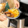 Lot de paniers pliables en silicone avec poignées et séparateurs pour friteuse à air InnovaGoods (3 unités)