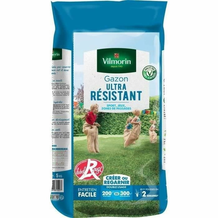 Vilmorin Semences de gazon ultra-résistant Label Rouge - 5 kg Vilmorin Semences de gazon ultra-résistant Label Rouge - 5 kg