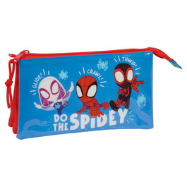 SAFTA Portatodo triple Spider-Man Marvel - Étui multi-compartiments avec fermeture éclair - 22 x 3 x 12 cm (3 compartiments)