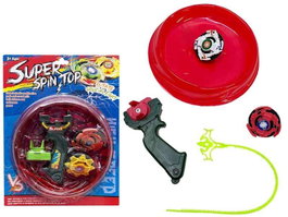 Rama Toupie Beyblade Lanceur avec Stade - Jeu de Toupie Lanceur Inclut 2 Toupies - Version Multilingue (Espagnol, Anglais, Français, Portugais) - Recommandé 3 Ans et Plus