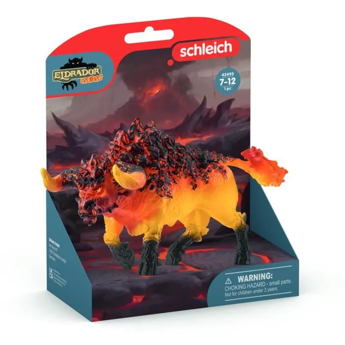 Schleich 42493 Figurine Eldrador Creatures Taureau de Feu, Figurine Détaillée pour Enfants Dès 7 Ans, Figurine de Collection