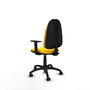 PIQUERAS Y CRESPO Chaise de bureau Algarra, similicuir jaune, accoudoirs 1D