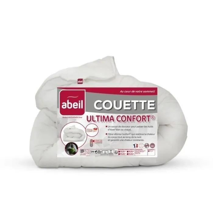 ABEIL Couette chaude hiver Ultima Confort 450 - 100% Polyester - 220 x 240 cm - Lavable en machine