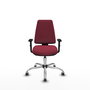 PIQUERAS Y CRESPO Chaise Elche Asynchrone Tissu Bordeaux Structure chromée Accoudoir 1D