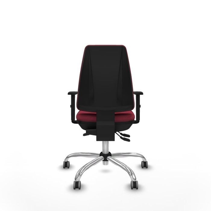 PIQUERAS Y CRESPO Chaise Elche Asynchrone Tissu Bordeaux Structure chromée Accoudoir 1D