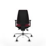 PIQUERAS Y CRESPO Chaise Elche Asynchrone Tissu Bordeaux Structure chromée Accoudoir 1D