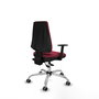 PIQUERAS Y CRESPO Chaise Elche Asynchrone Tissu Bordeaux Structure chromée Accoudoir 1D