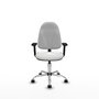 PIQUERAS Y CRESPO Chaise de bureau Algarra, tissu blanc, base chromée