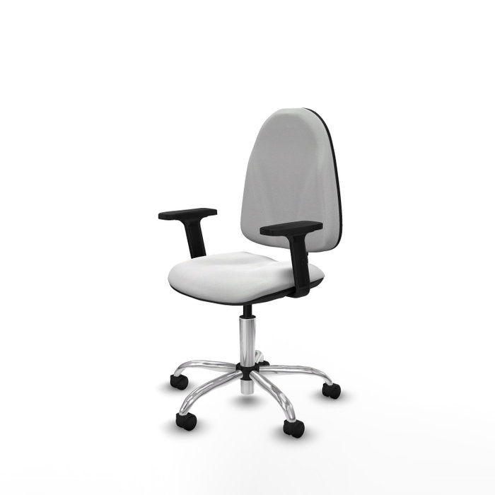 PIQUERAS Y CRESPO Chaise de bureau Algarra, tissu blanc, base chromée PIQUERAS Y CRESPO Chaise de bureau Algarra, tissu blanc, base chromée