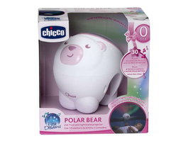 Chicco - Projecteur Ours Polaire Rose 2 en 1 avec Lumières et Musique Personnalisables - Projecteur Nuit - 13 x 13 x 14.5 cm