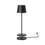 Lumisky KELLY BLACK - Lampe de table sans fil LED, aluminium noir, intensité variable blanc chaud, rechargeable, 38 cm, IP54