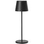Lumisky KELLY BLACK - Lampe de table sans fil LED, aluminium noir, intensité variable blanc chaud, rechargeable, 38 cm, IP54