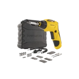 Powerplus Tournevis POWX00406 4 V avec Eclairage LED, Poignée Ajustable 2 Positions et Porte-embout Magnétique HEX - Léger et Compact pour Bricolage