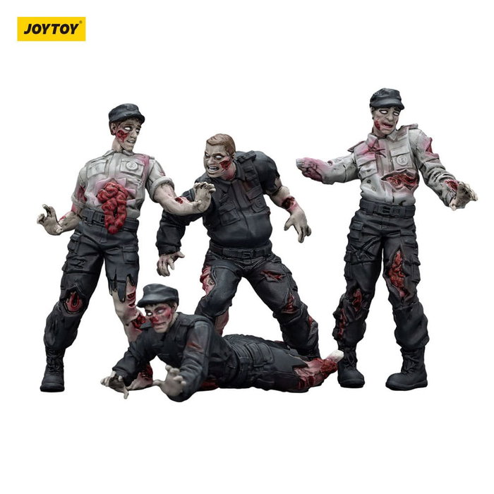 Zombie pack 4 figurines Dark Source Security Guards 8 cm