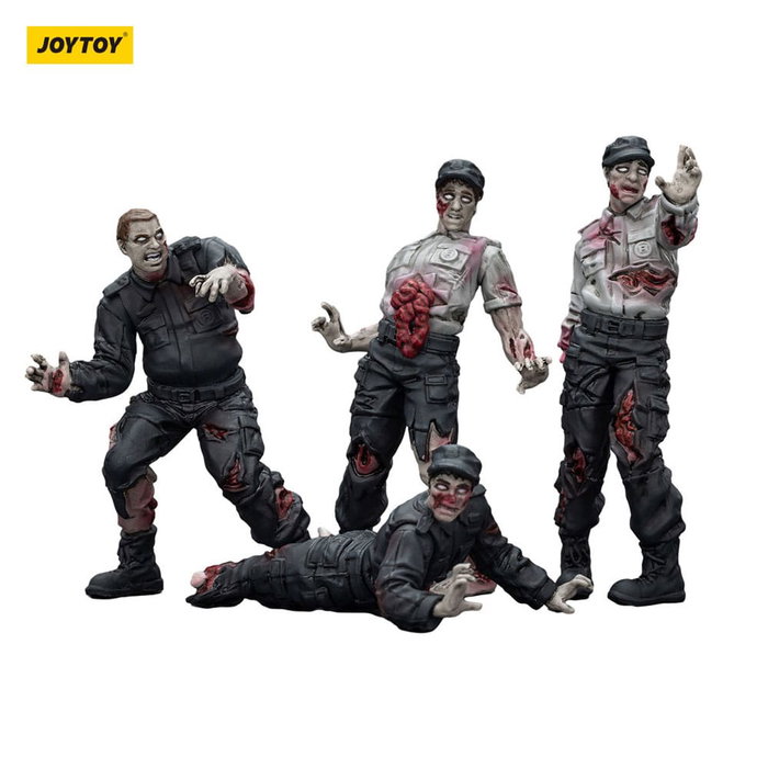 Zombie pack 4 figurines Dark Source Security Guards 8 cm