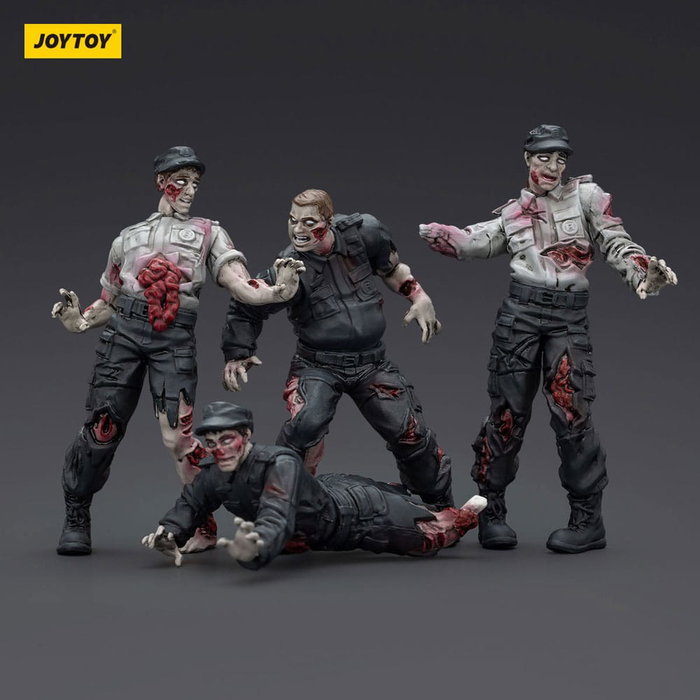 Zombie pack 4 figurines Dark Source Security Guards 8 cm
