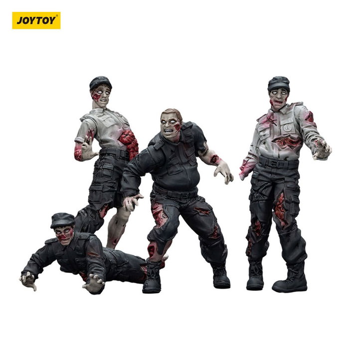Zombie pack 4 figurines Dark Source Security Guards 8 cm