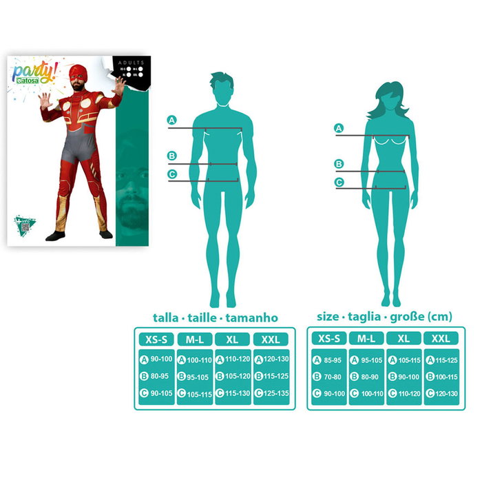 BigBuy Carnival Déguisement Héros de Bande dessinée Rouge XS/S